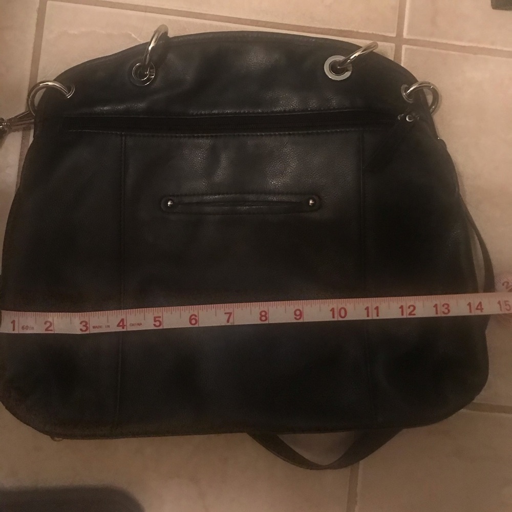 Ladies Crossbody Bag. Black leather